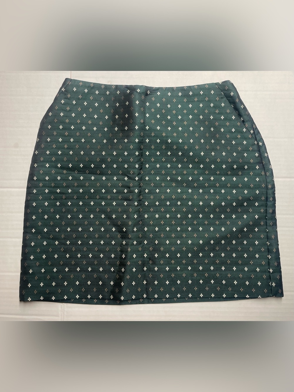 Green Mini Skirt with Subtle White Pattern